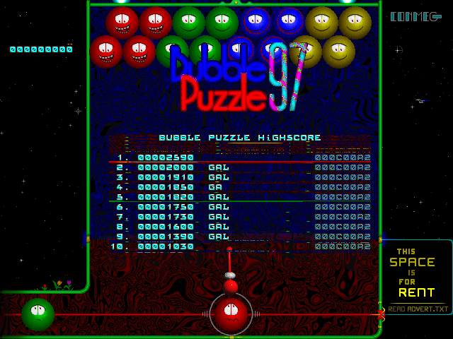 Bubble Puzzle 97 (Windows) screenshot: Title screen