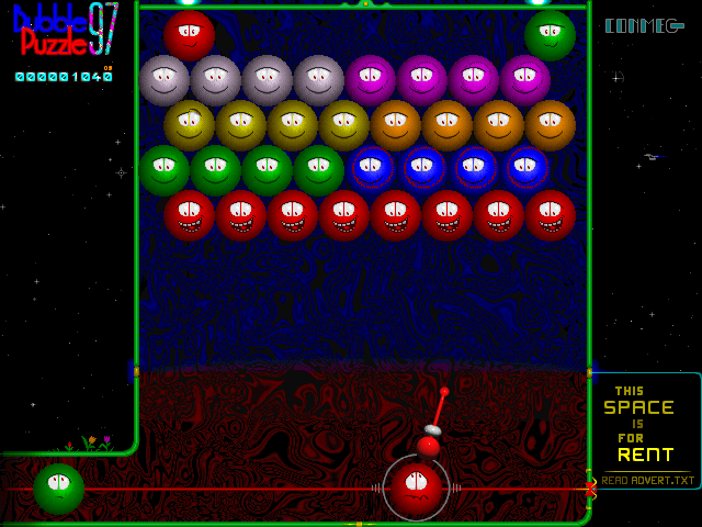 Bubble Puzzle 97 (Windows) screenshot: Level 3 - The cannon is moving