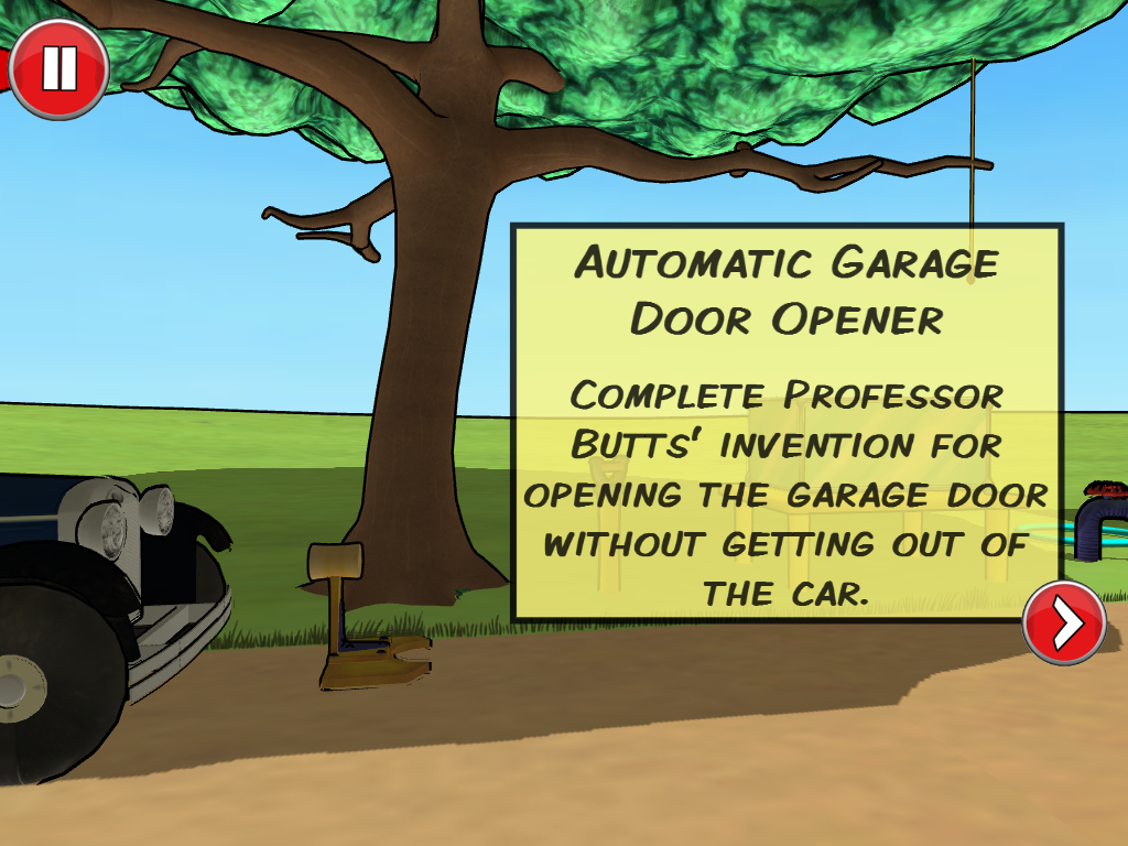Rube Works: The Official Rube Goldberg Invention Game (iPad) screenshot: Level 3 objective