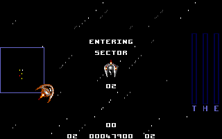 Graveyard (Atari ST) screenshot: Destroying the big baddie starts the next level