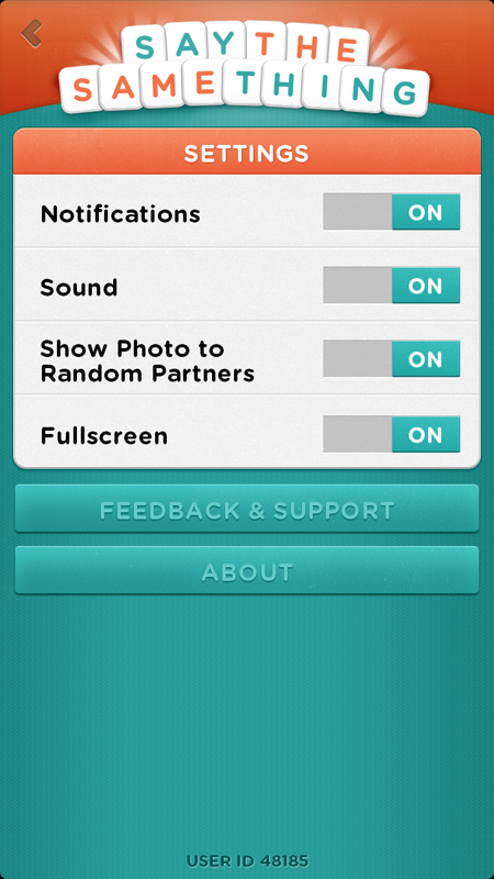 Say the Same Thing (Android) screenshot: There are settings to be messed with