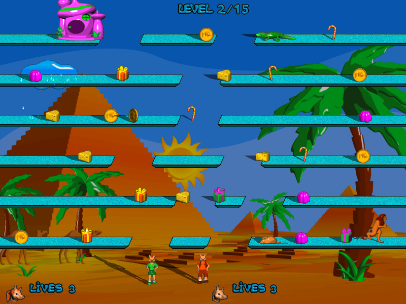 Foxy Jumper (Windows) screenshot: 2 players one against the other