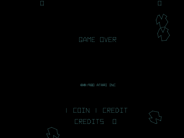 Asteroids Deluxe (Arcade) screenshot: Title Screen.