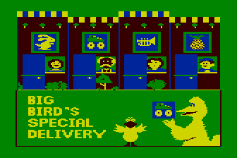 Big Bird's Special Delivery (Atari 8-bit) screenshot: Title Screen