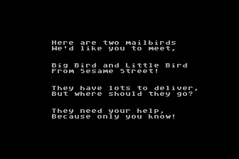 Big Bird's Special Delivery (Atari 8-bit) screenshot: Introduction