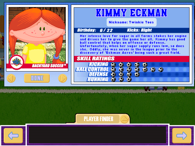 Backyard Soccer 2004 (Windows) screenshot: Meet the players.