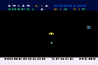 The E Factor (Atari 8-bit) screenshot: Navigating an Empty Sector