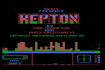 Repton (Atari 8-bit) screenshot: Title Screen