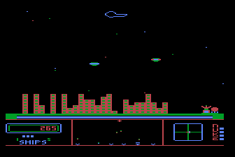 Repton (Atari 8-bit) screenshot: Hiding from Enemies