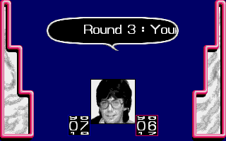Mike Read's Computer Pop Quiz (Atari ST) screenshot: Round three begins. There are five rounds in total.