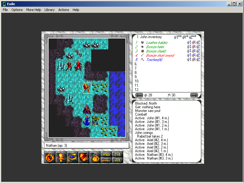 Exile: Escape from the Pit (Windows 3.x) screenshot: What decent underground cave doesn't have any bats in it?