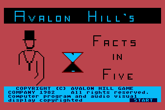 Computer Facts in Five (Atari 8-bit) screenshot: Title Screen
