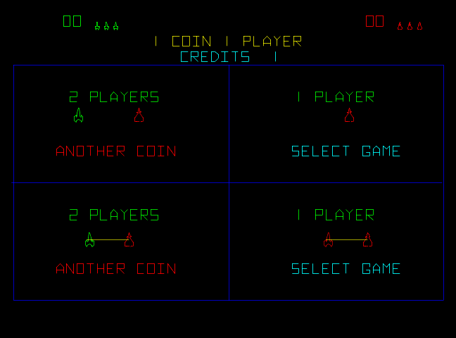 Space Duel (Arcade) screenshot: Main menu