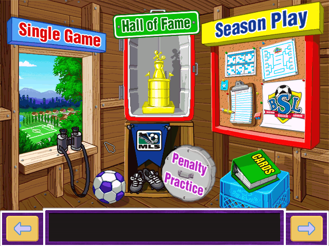 Backyard Soccer 2004 (Windows) screenshot: The main menu.