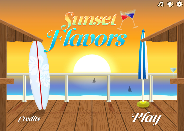 Sunset Flavors (Browser) screenshot: The main menu.