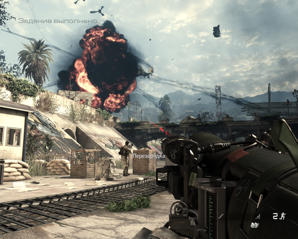 Call of Duty: Ghosts (Windows) screenshot: Blowing up some helicopters