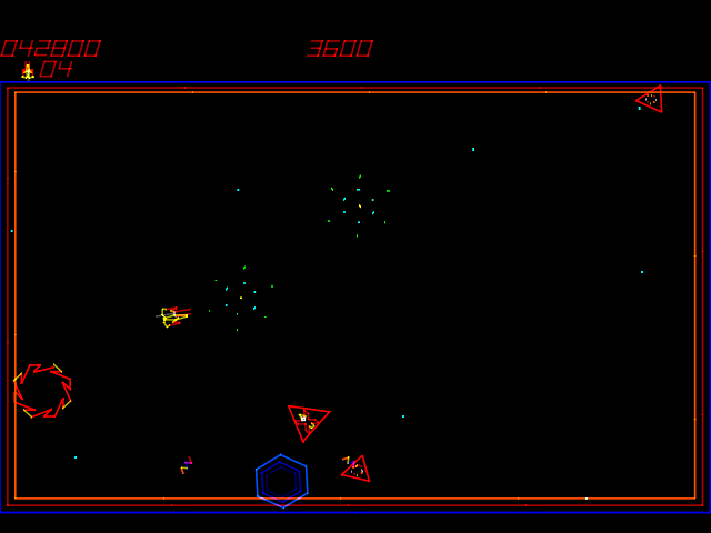 Zektor (Arcade) screenshot: Sucked into a vortex