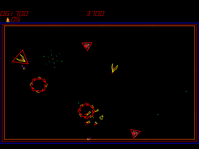 Zektor (Arcade) screenshot: Smashed into a killer Moboid