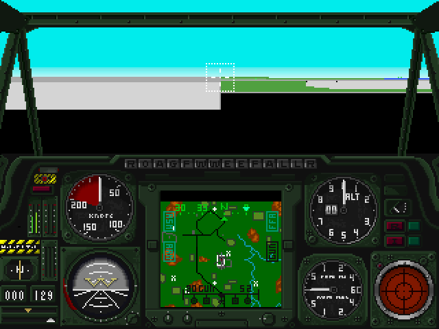 Gunship (FM Towns) screenshot: Okay, time for take-off