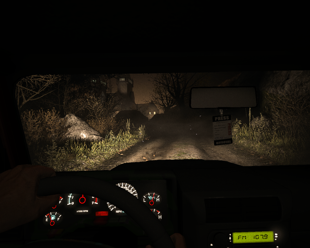 Outlast (Windows) screenshot: Driving to the asylum