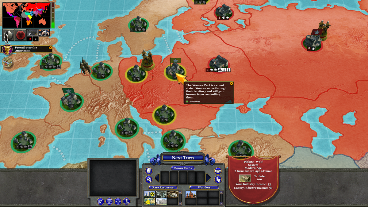 Rise of Nations: Extended Edition (Windows) screenshot: The Conquer the World interface is also adapted for widescreen