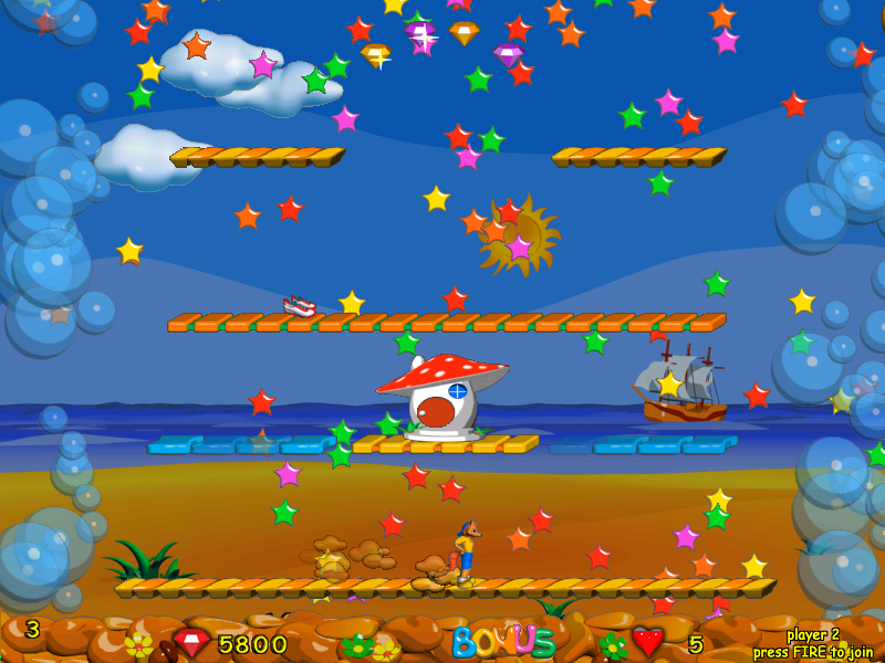 Foxy Jumper 2 (Windows) screenshot: Level 3: bonus stars
