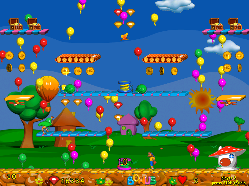 Foxy Jumper 2 (Windows) screenshot: Level 10: bonus balloons