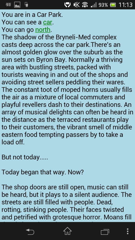 Escape from Byron Bay (Android) screenshot: Starting location