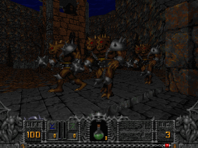 Hexen: Beyond Heretic (Windows) screenshot: Under attack.