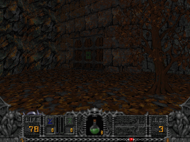 Hexen: Beyond Heretic (Windows) screenshot: The door for the Emerald Key.