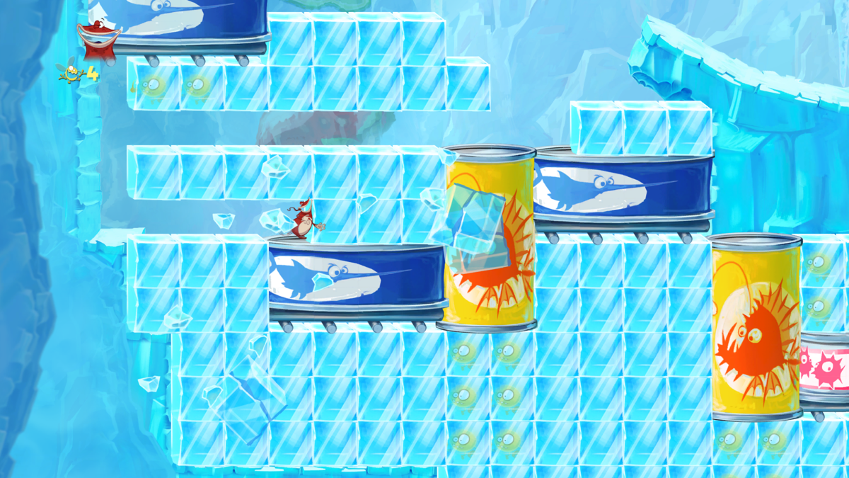 Rayman Origins (Windows) screenshot: Smashing the ice blocks