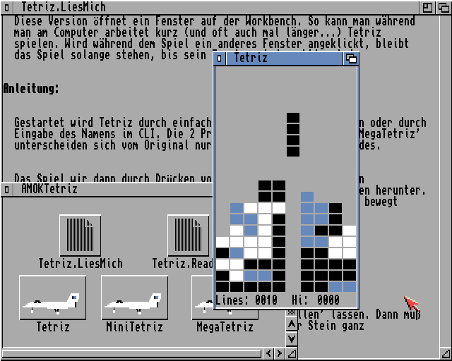 Tetriz (Amiga) screenshot: A fine trench has been built