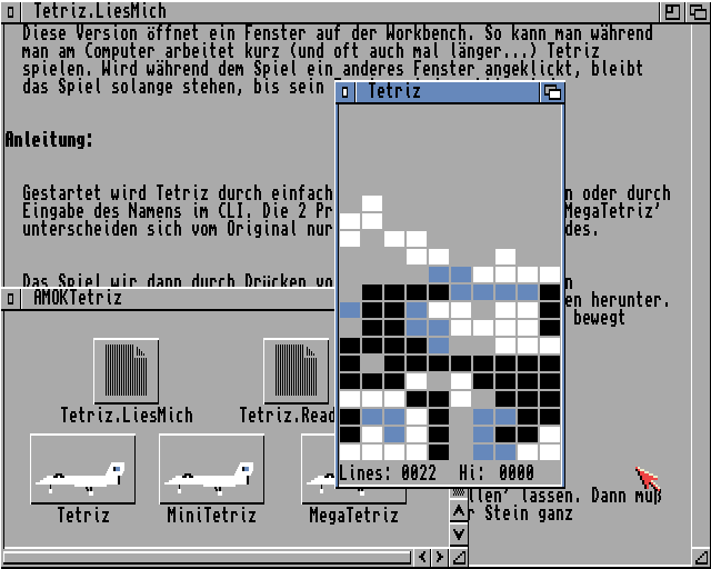 Tetriz (Amiga) screenshot: Getting difficult