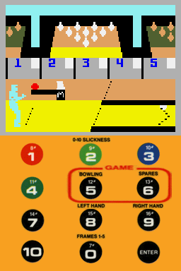 Intellivision Lives! (Nintendo DS) screenshot: Bowling gameplay