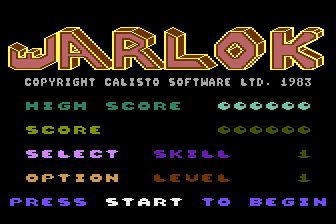 Warlok (Atari 8-bit) screenshot: Title screen.
