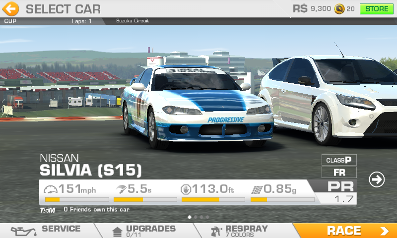 Real Racing 3 (Android) screenshot: Car selection