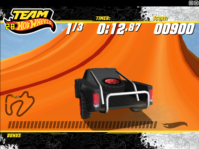 Team Hot Wheels: Baja (Windows) screenshot: On the ramp