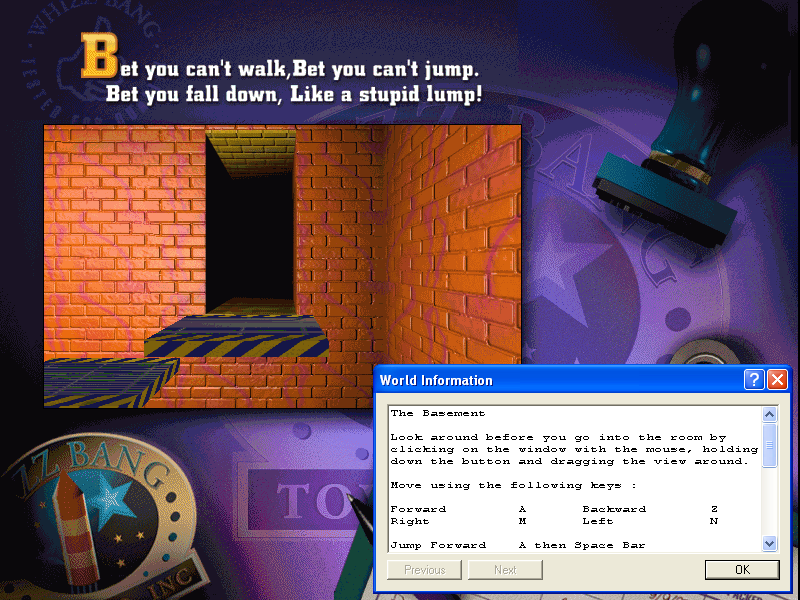 Nightmare in the Toyfactory (Windows) screenshot: In-game help