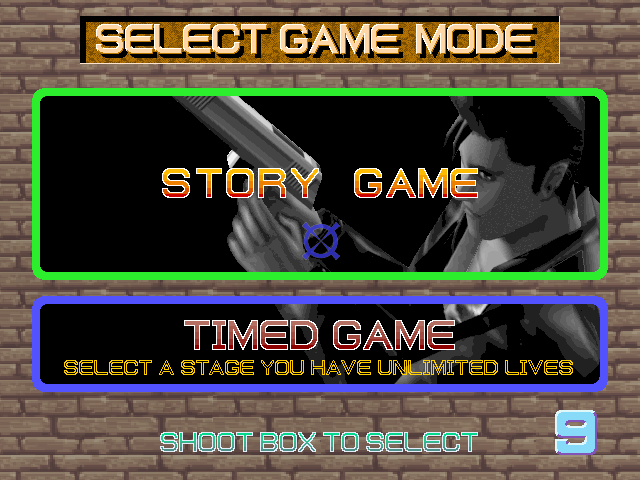 Time Crisis (Arcade) screenshot: Game Mode.