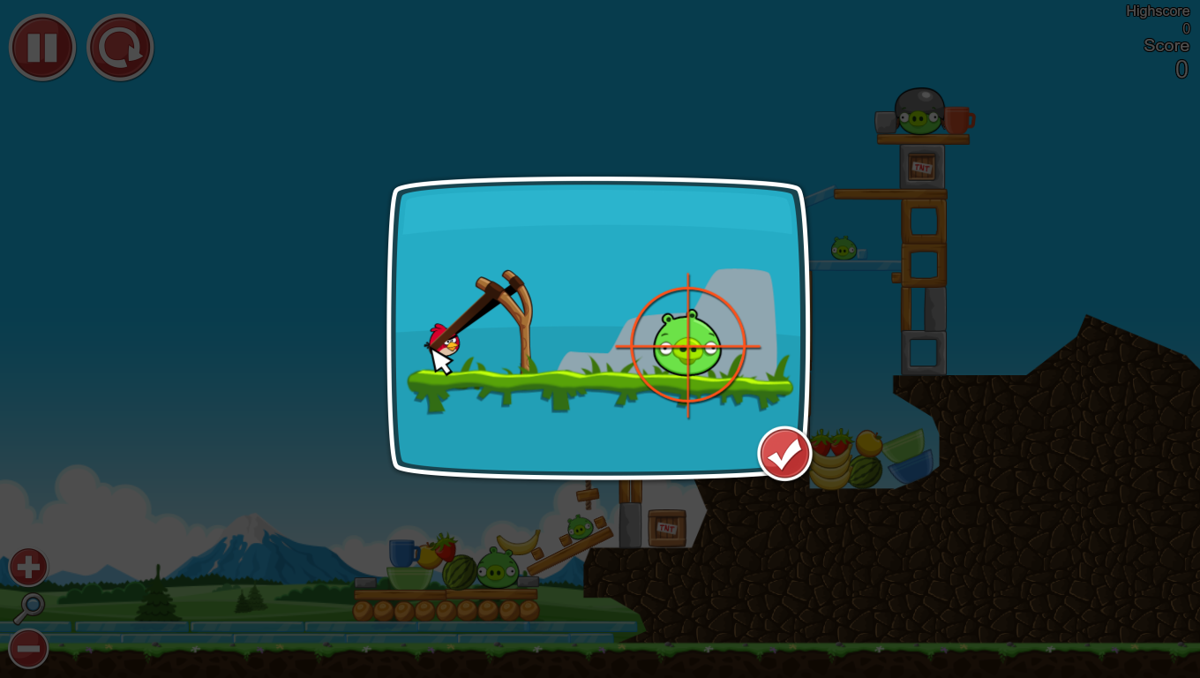 Angry Birds: Breakfast 1 (Windows) screenshot: Level 2 guidance 2