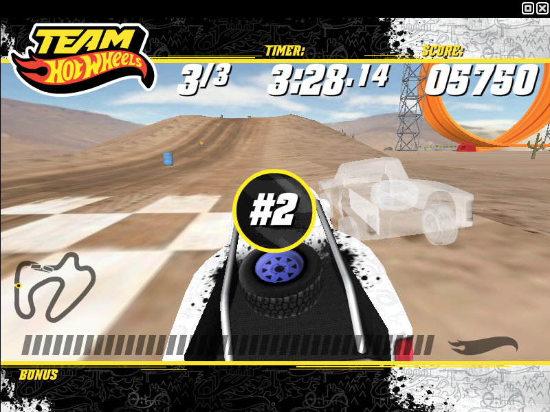 Team Hot Wheels: Baja (Windows) screenshot: Race position