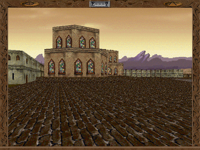 Betrayal in Antara (Windows 3.x) screenshot: Ticoro, one of the game's largest cities. Main square