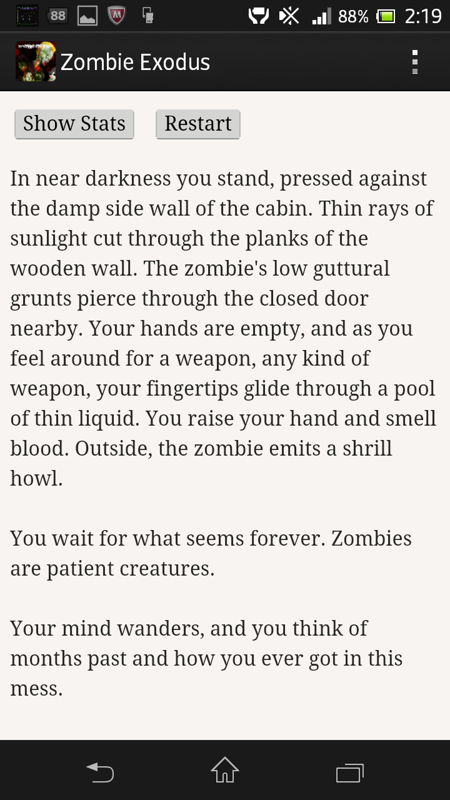 Zombie Exodus (Android) screenshot: Introduction