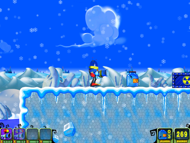 Flyonoid (Windows) screenshot: Level 1: go to the fly in order to free it.