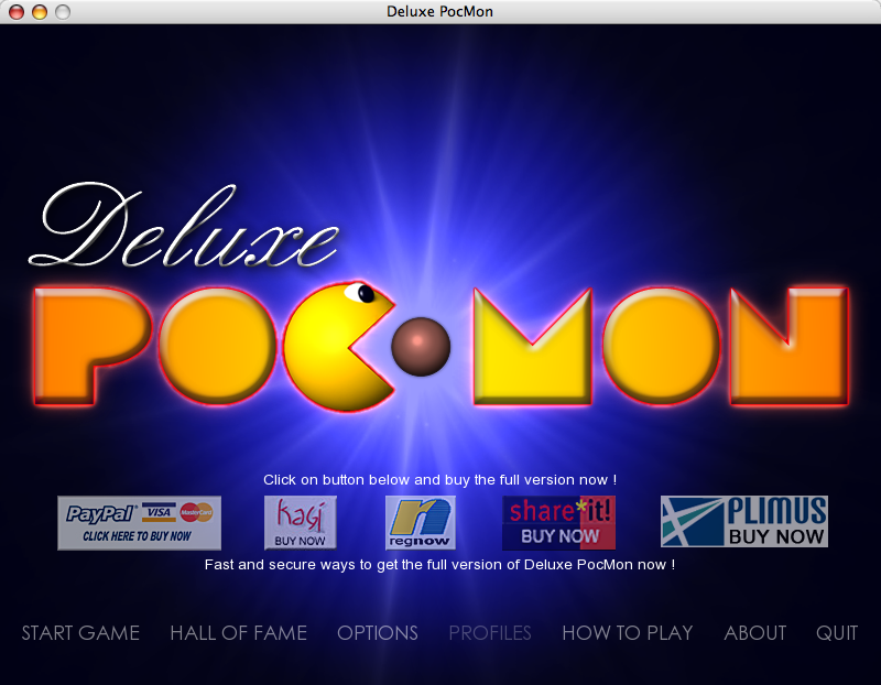 Deluxe PocMon (Macintosh) screenshot: Title screen