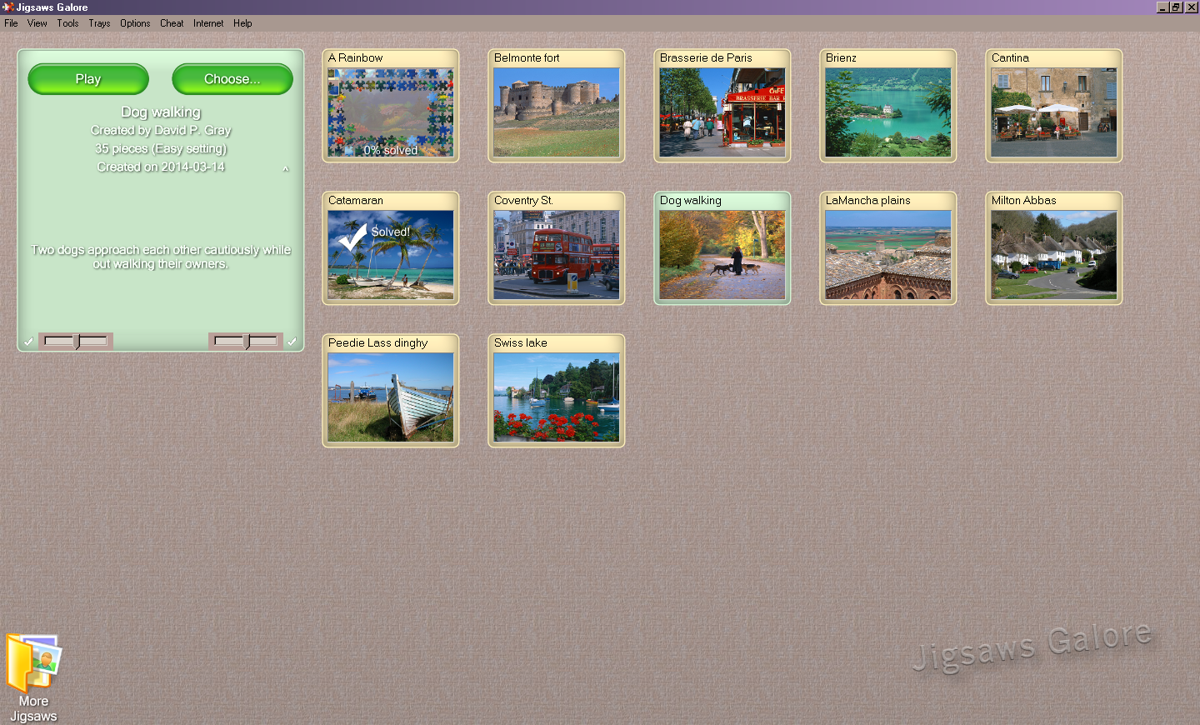 Screenshot of Jigsaws Galore (Windows, 1996) MobyGames