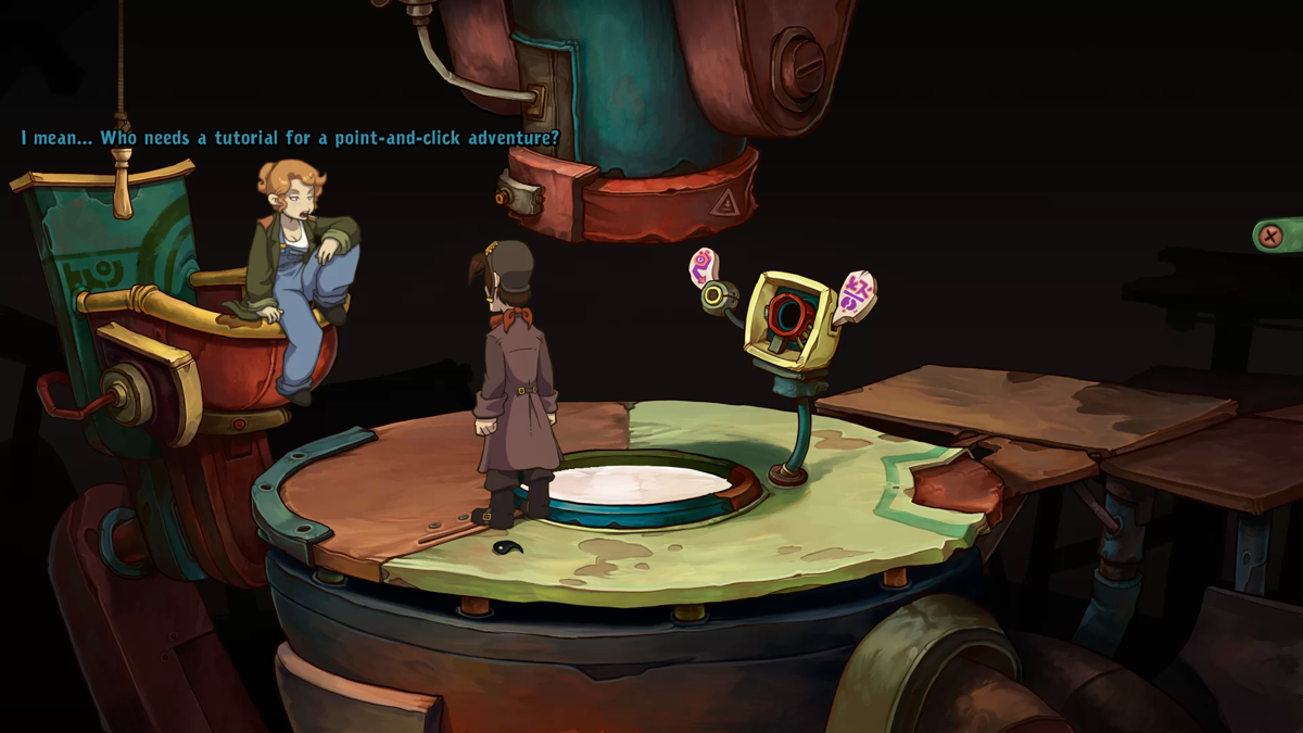 Goodbye Deponia (Windows) screenshot: The game starts with a tutorial (demo version)