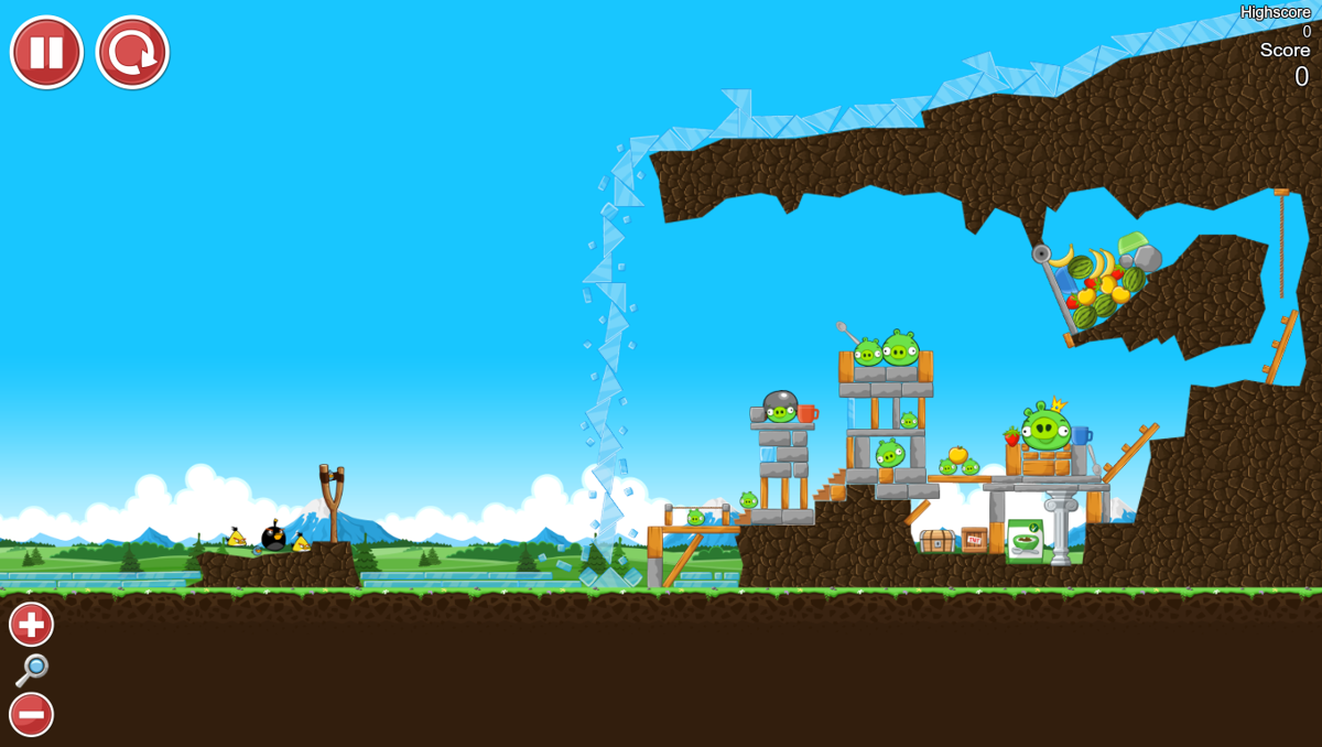 Angry Birds: Breakfast 1 (Windows) screenshot: Level 7 - ice wall