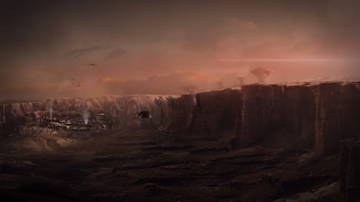 Mass Effect 3: Leviathan (Windows) screenshot: Preparing to land at Namakli