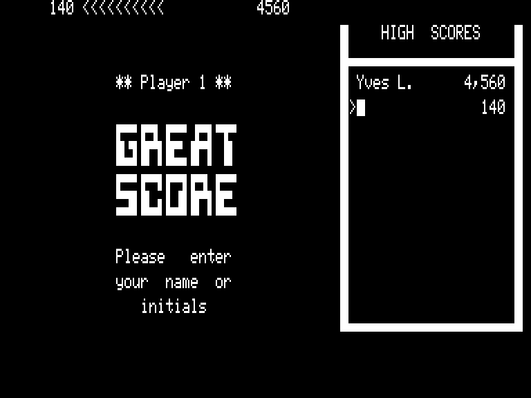 Mad Mines (TRS-80) screenshot: High score